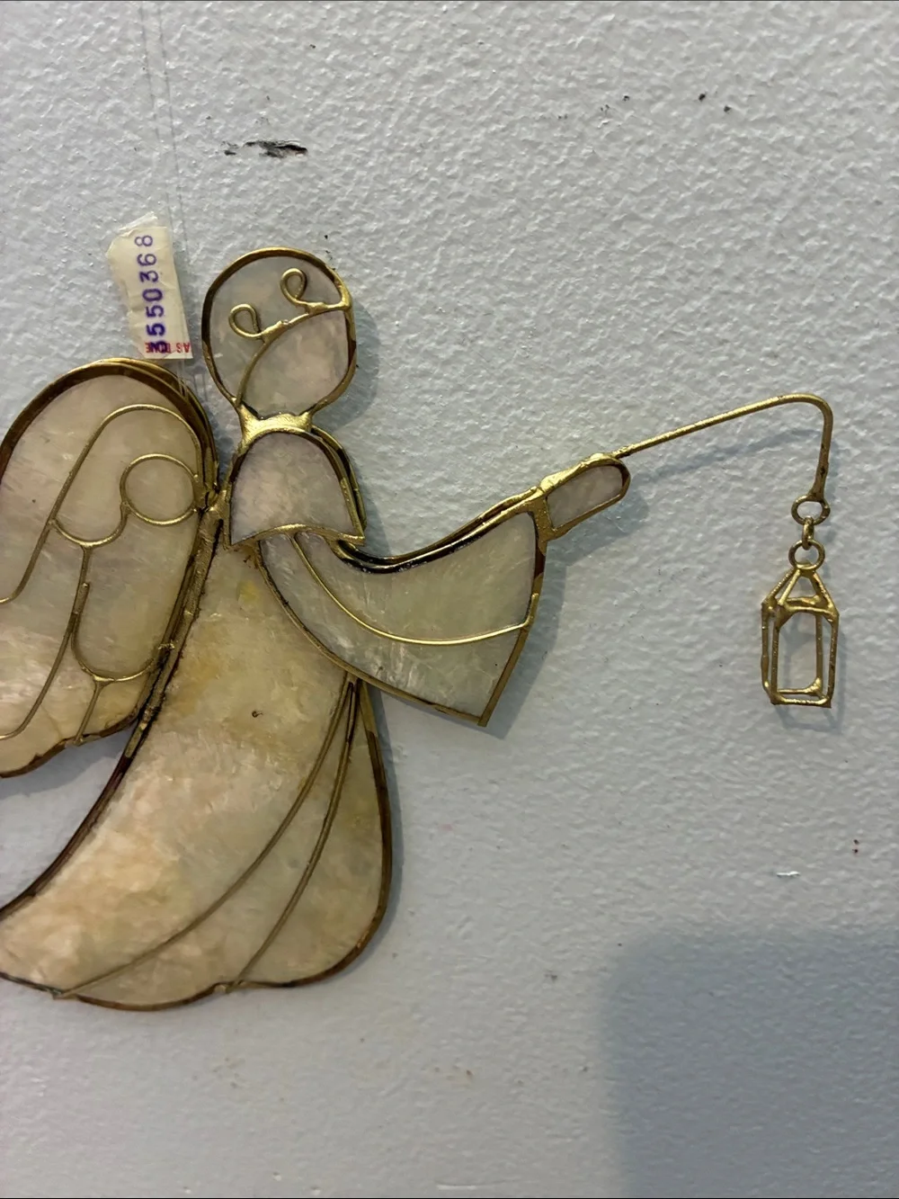 Handcrafted Capiz Angel Wall Decor in Cream and Gold